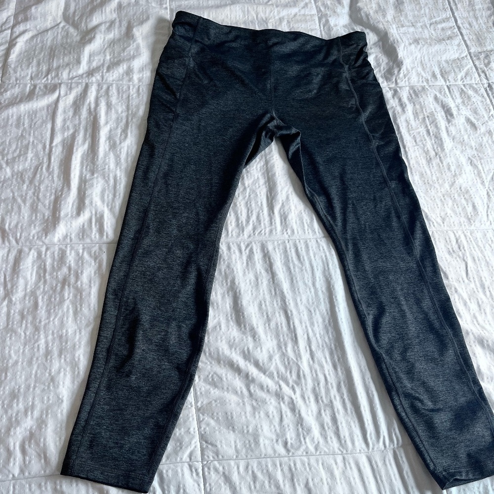 AVIA, Dark Gray, Textured Look, Leggings With Pockets, Plus Size, XXL (20)
